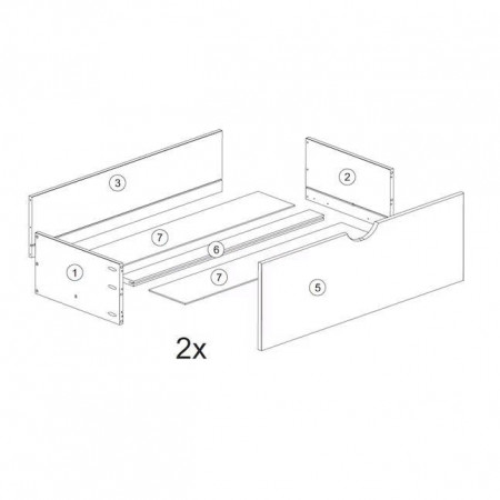 HK022 - Wh : Bộ 2 Ngăn Kéo Có Bánh Xe, Đặt Dưới Gầm Giường